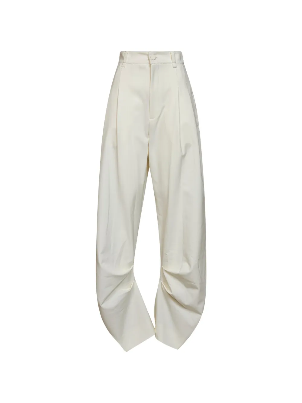 Amen Geplooide broek met gewelfde pijpen Beige