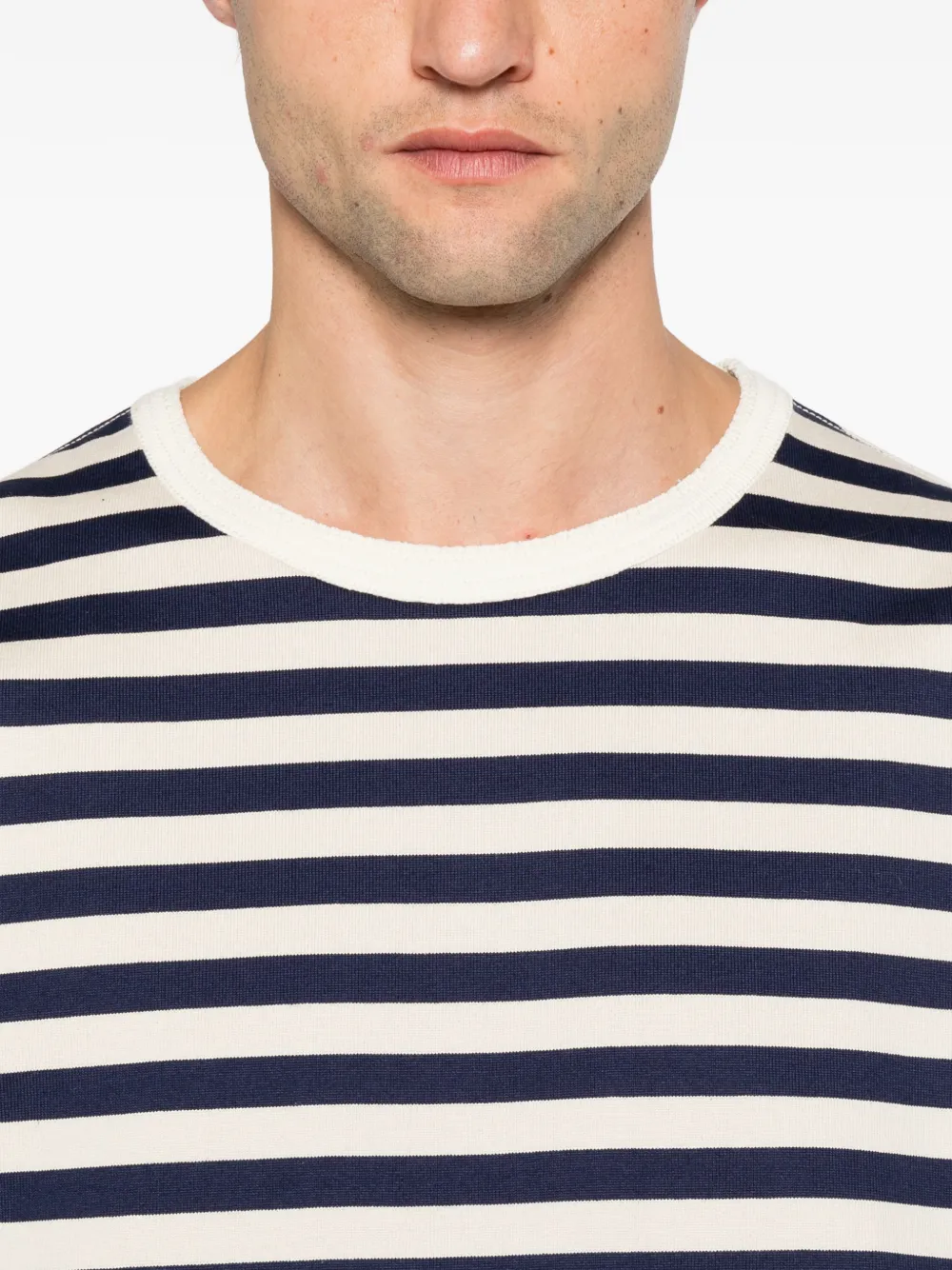 Junya Watanabe MAN horizontal-stripe long-sleeve T-shirt Beige