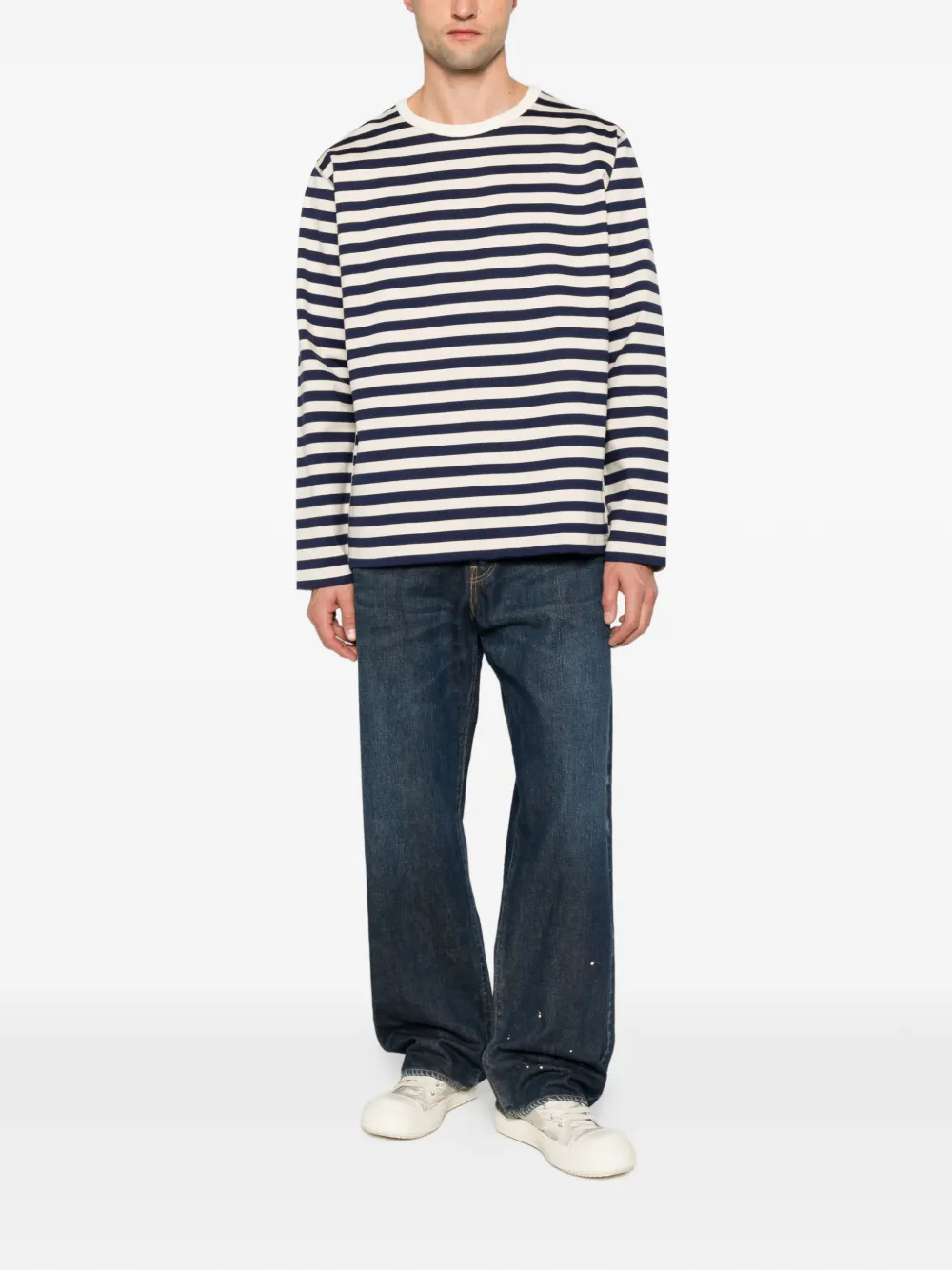 Junya Watanabe MAN horizontal-stripe long-sleeve T-shirt Beige