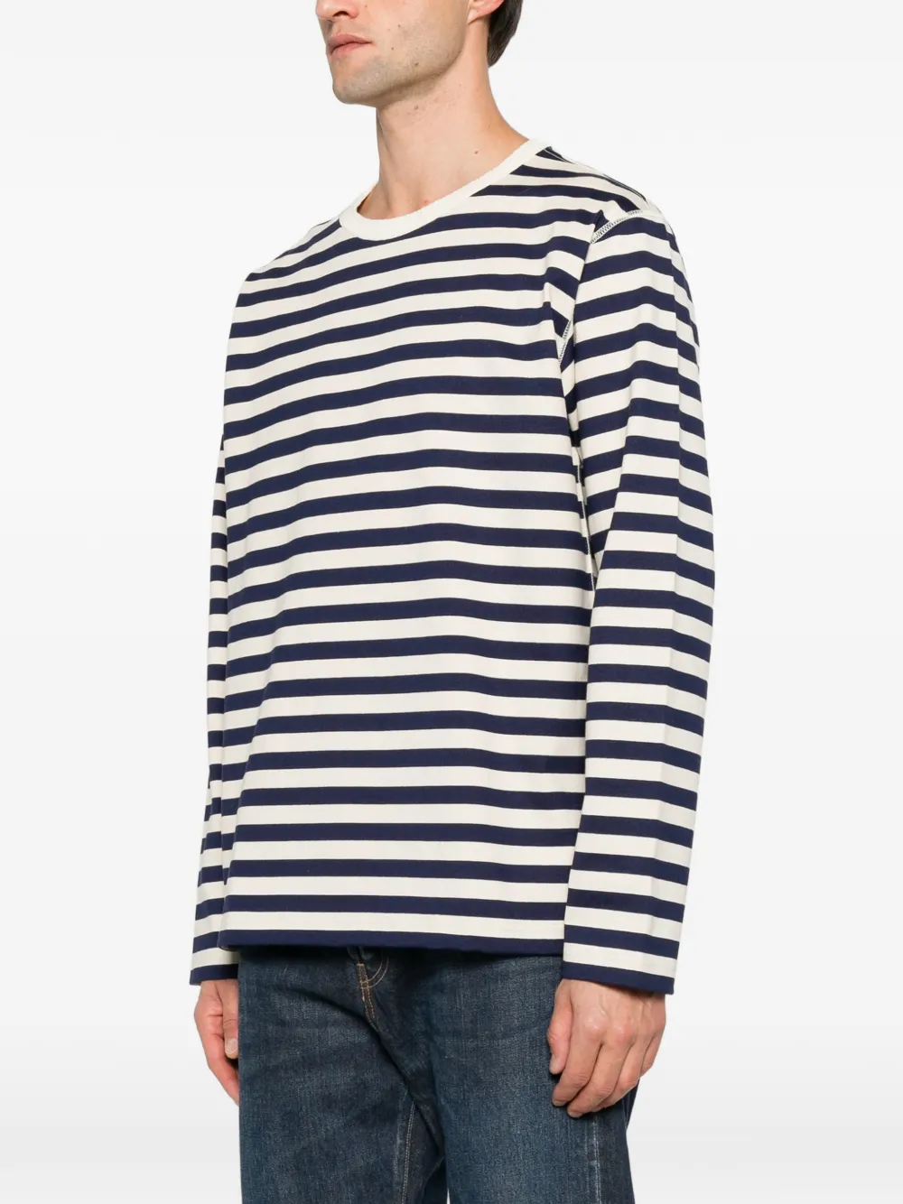 Junya Watanabe MAN horizontal-stripe long-sleeve T-shirt Beige