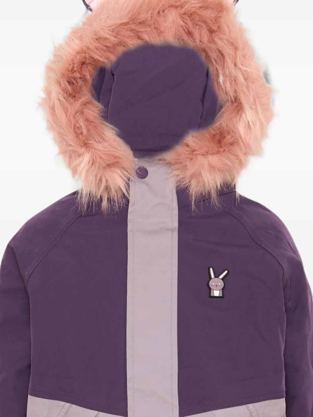 Roarsome Hop the Bunny faux-fur trim ski coat Paars