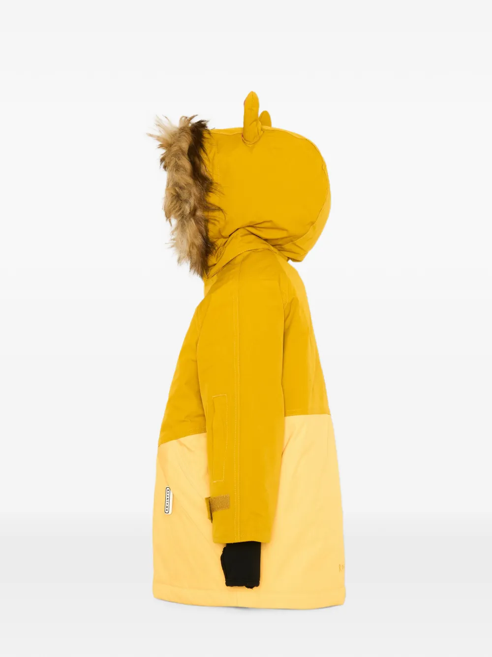 Roarsome Cub the Lion faux-fur trim ski coat Geel