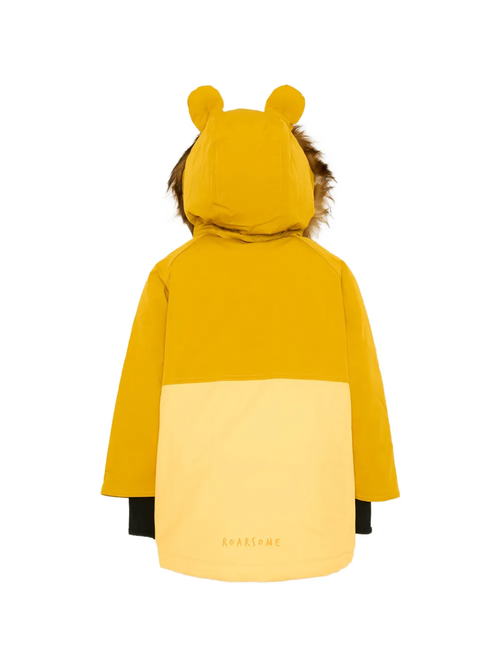 Roarsome Cub the Lion faux-fur trim ski coat Geel