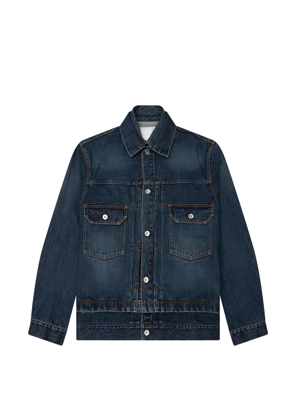 sacai contrast-stitch denim jacket - Blau