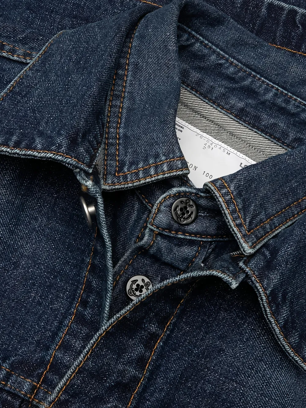 sacai contrast-stitch denim jacket Blauw