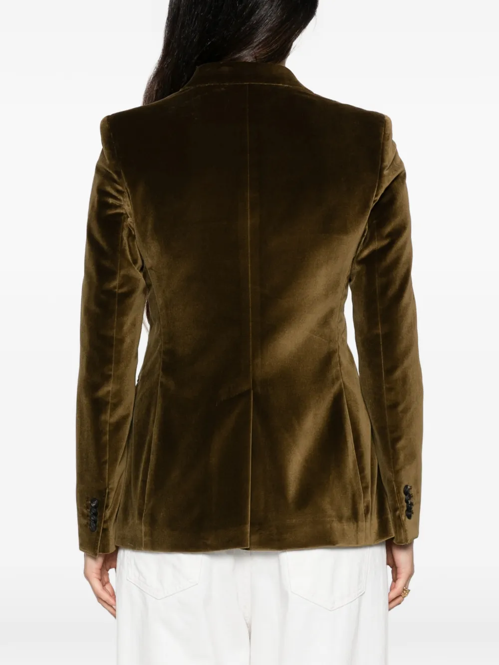 Tagliatore double-breasted velvet blazer Groen