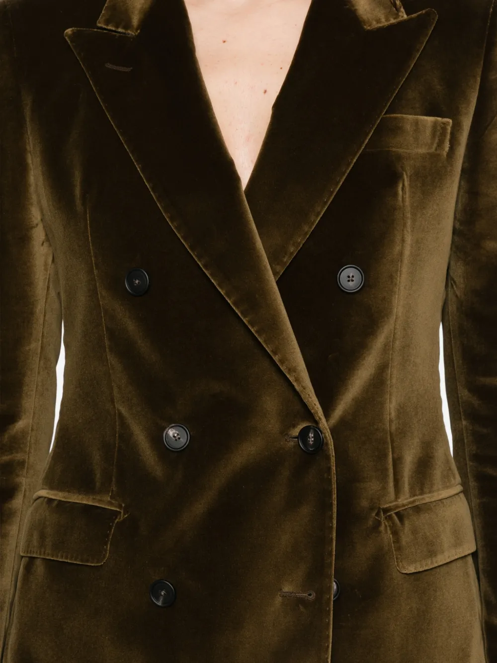 Tagliatore double-breasted velvet blazer Groen