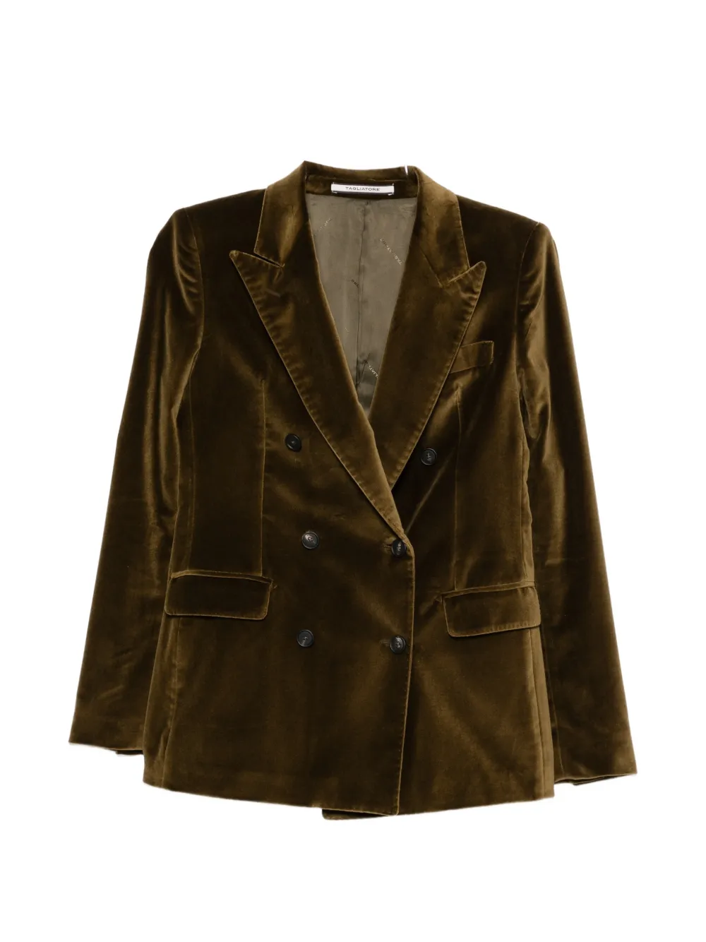 Tagliatore double-breasted velvet blazer - Verde