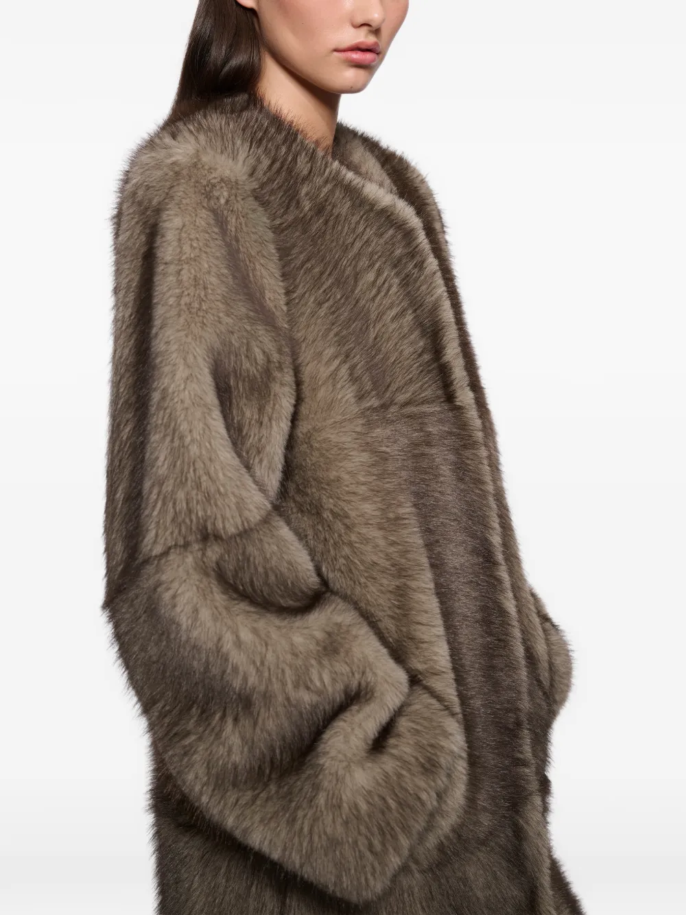 STAND STUDIO Hilma faux-fur coat Bruin