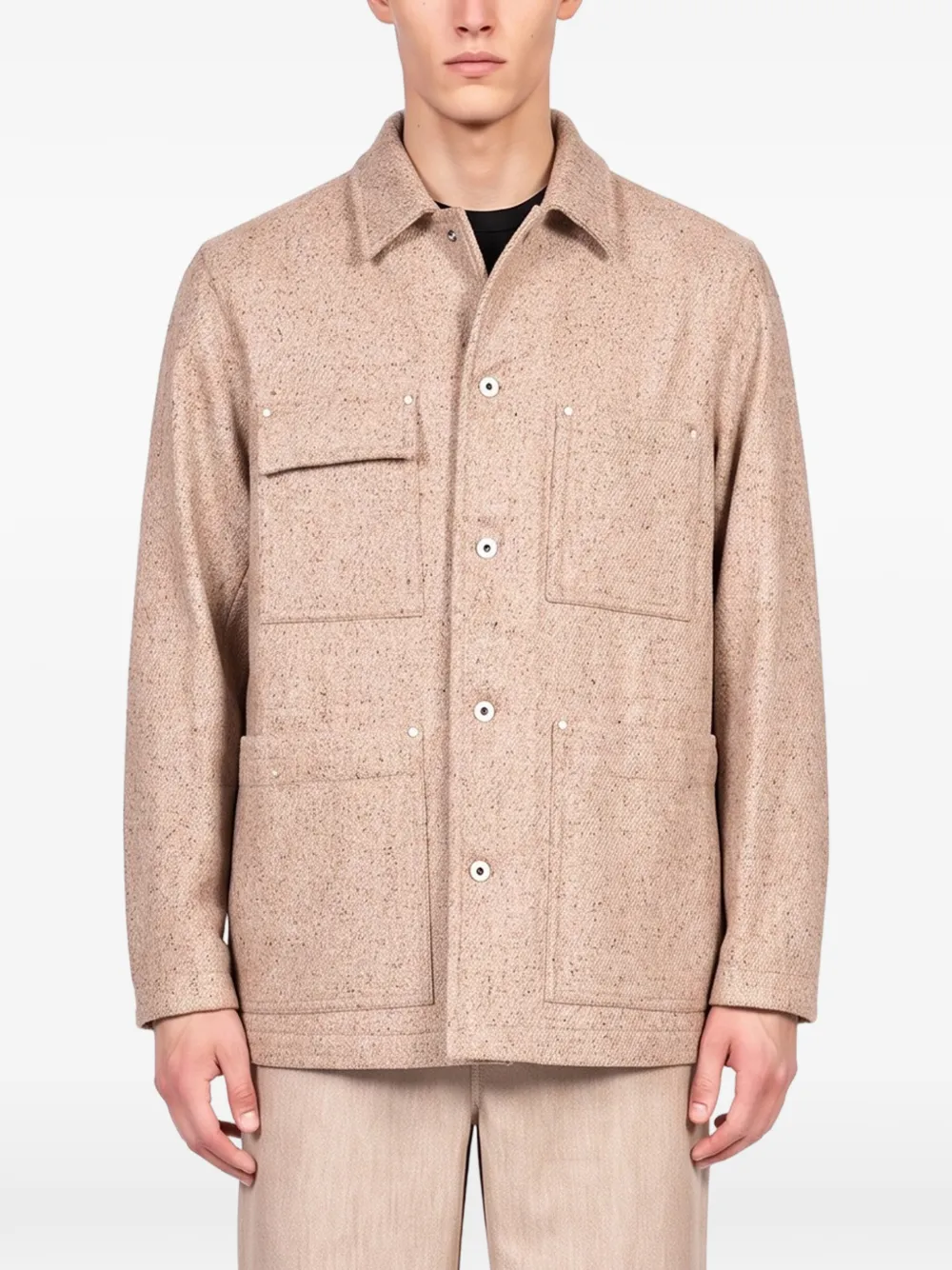 Hevo Castelluccio speckled patch-pocket jacket Beige