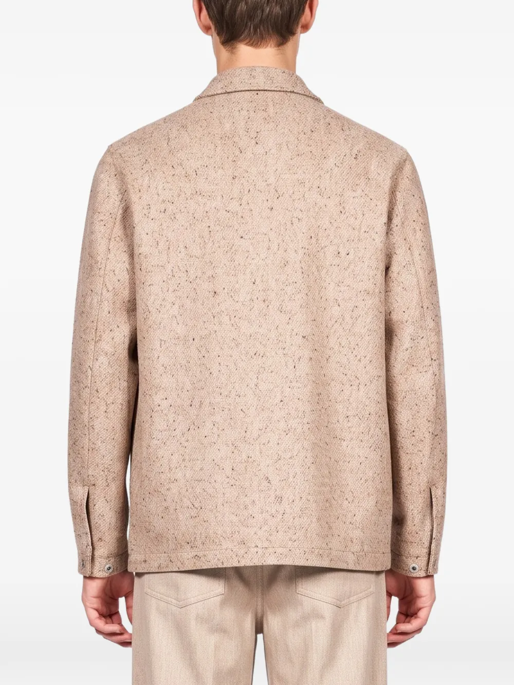 Hevo Castelluccio speckled patch-pocket jacket Beige