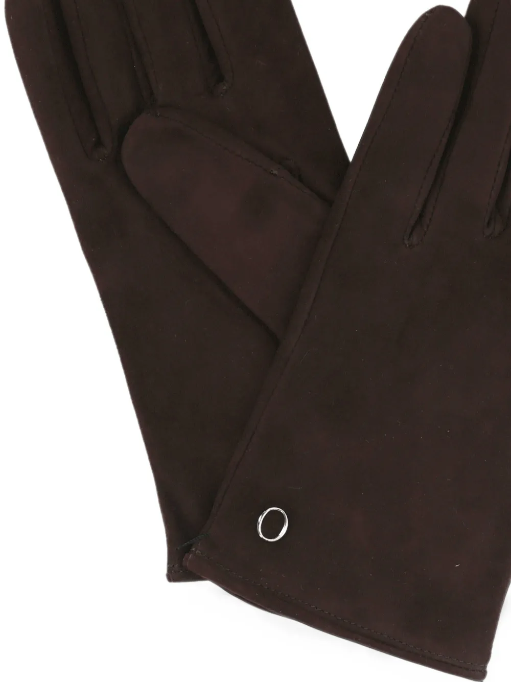 Orciani logo-plaque suede gloves Bruin