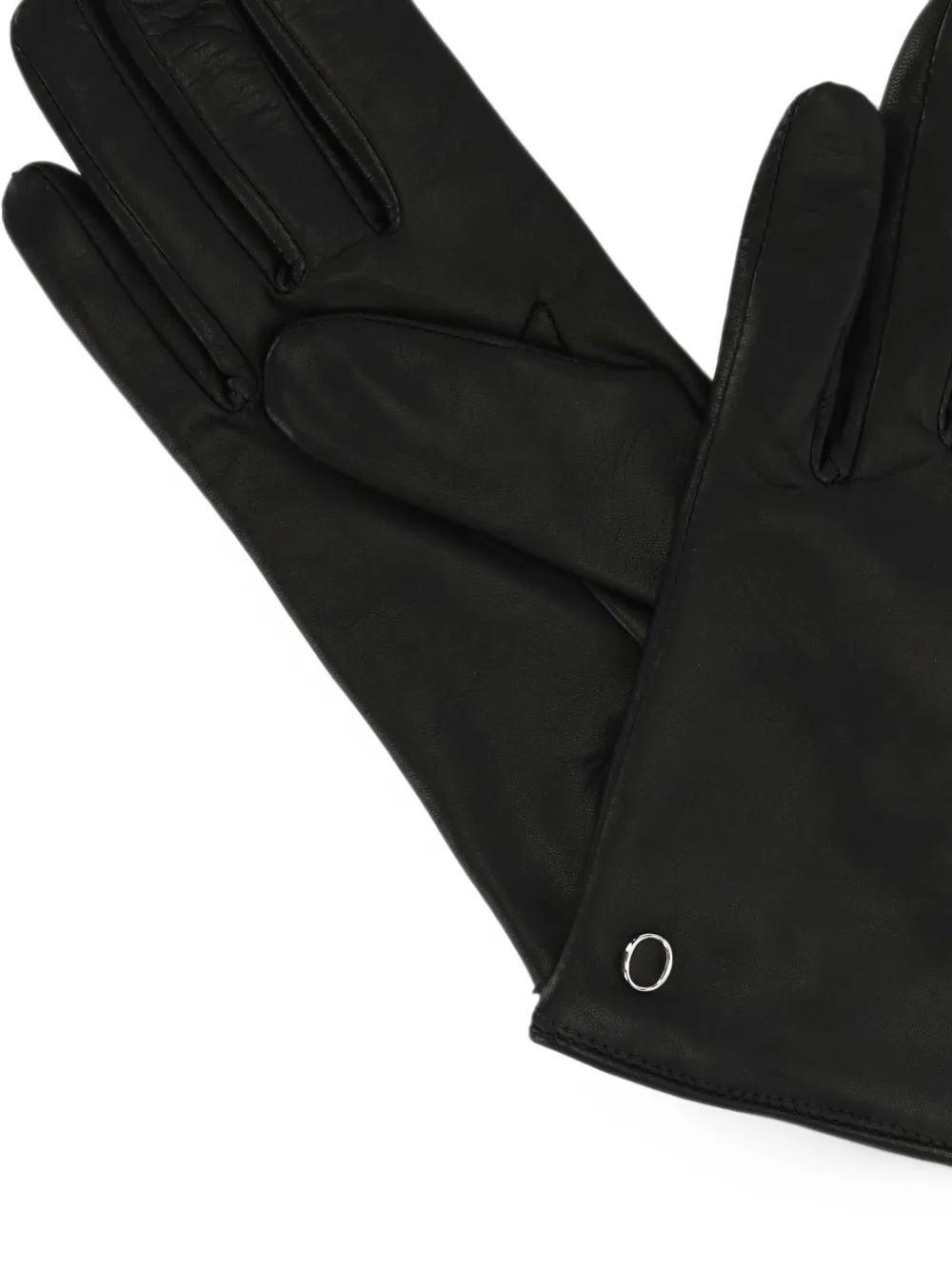 Orciani logo-plaque leather gloves Zwart