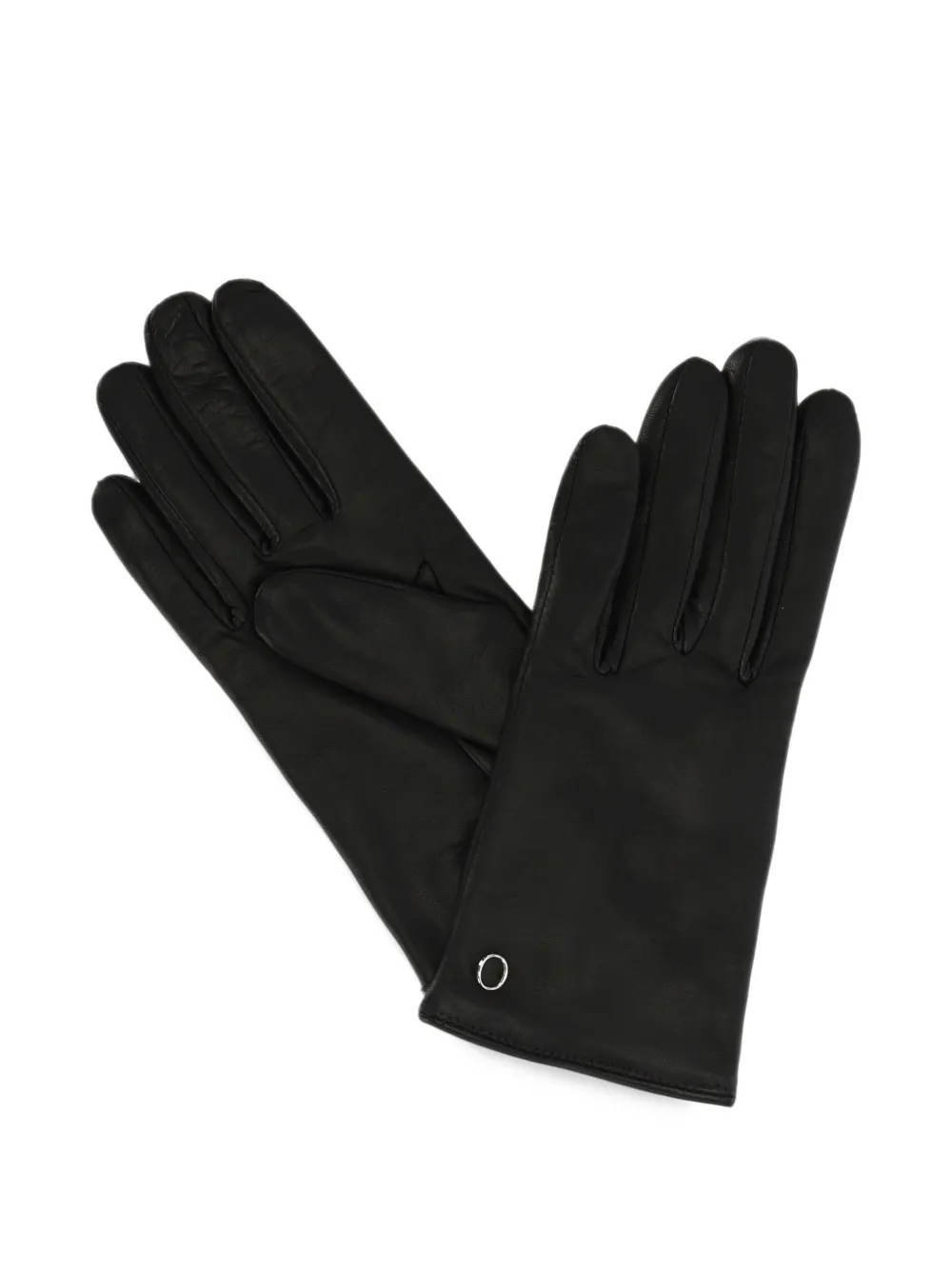 Orciani logo-plaque leather gloves - Schwarz