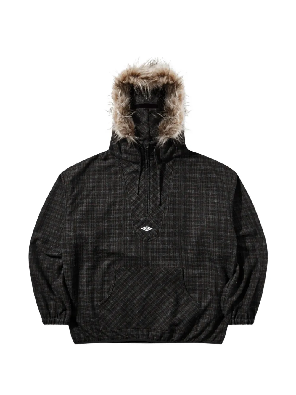 UMBRO x Slam Jam check faux-fur-trim hoodie - Gris UMBRO x Slam Jam check faux-fur-trim hoodie - Gris