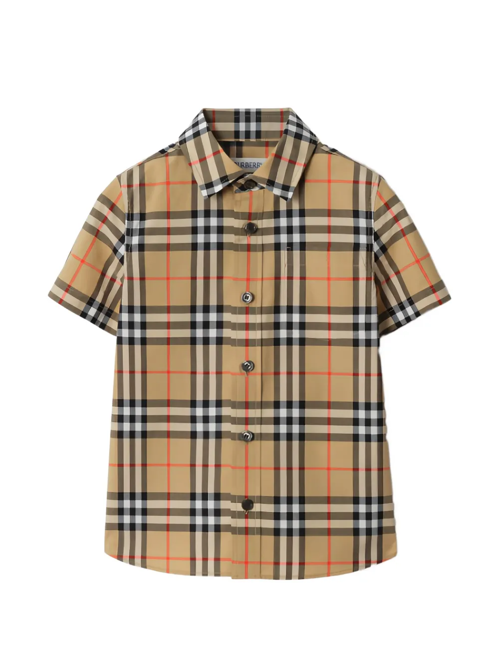 Burberry Kids check-pattern short-sleeve shirt - Nude