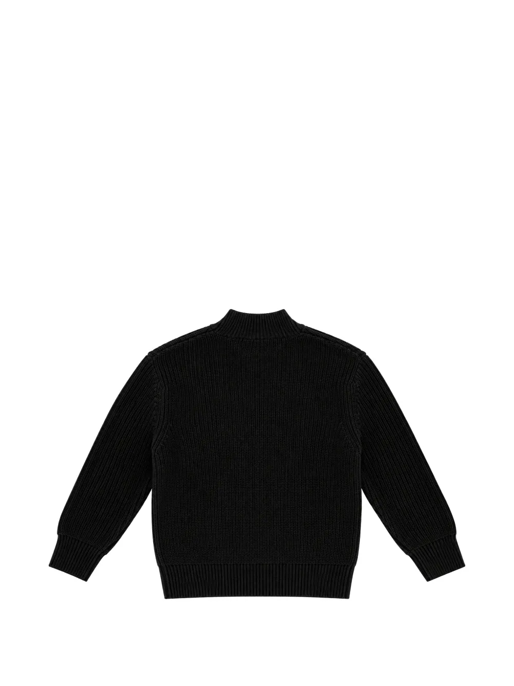 Paolo Pecora Kids ribbed-knit logo-embroidered sweater Zwart