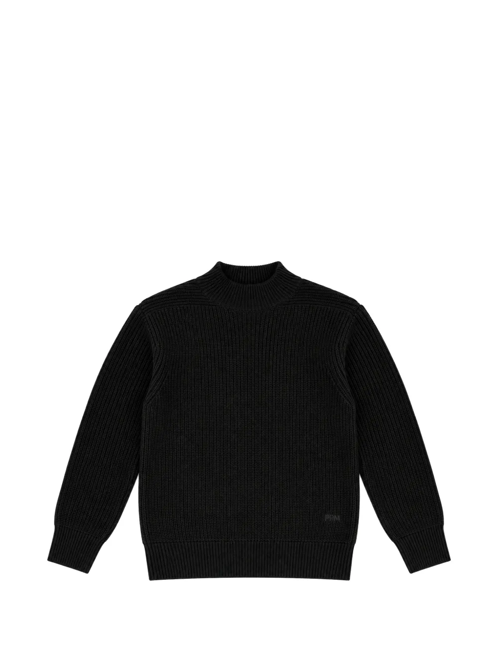 Paolo Pecora Kids ribbed-knit logo-embroidered sweater Zwart
