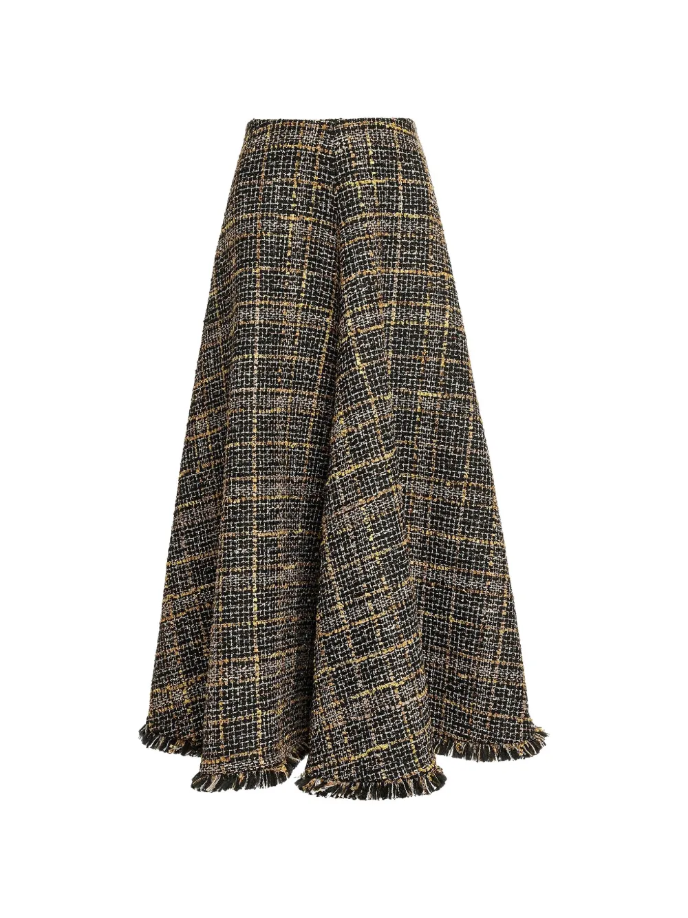 Altuzarra Varda plaid-fringe maxi skirt Zwart