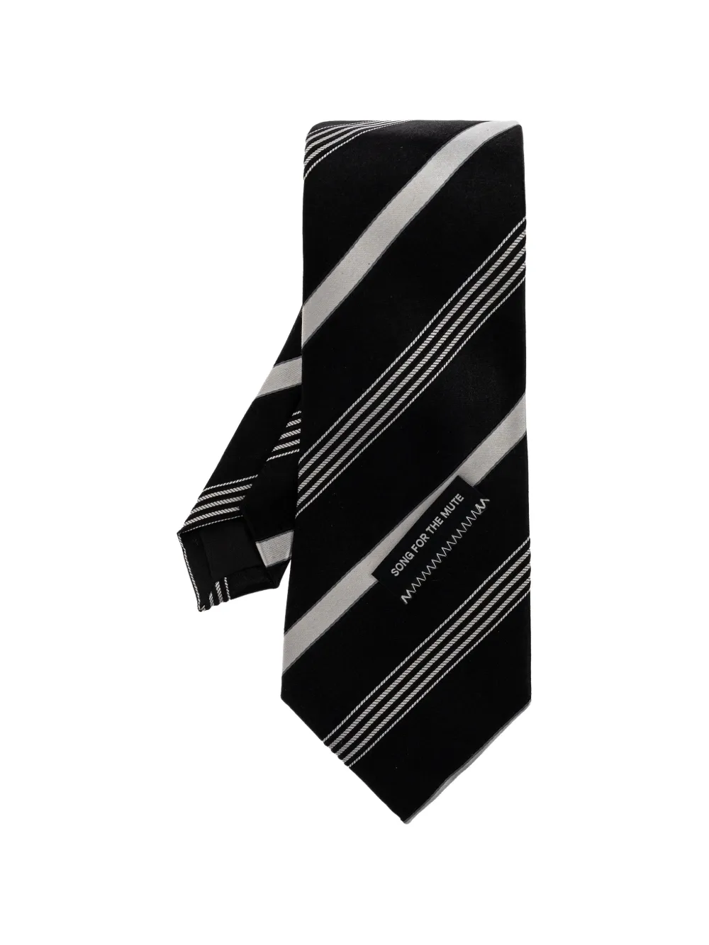 Song For The Mute Playground striped silk tie - Schwarz