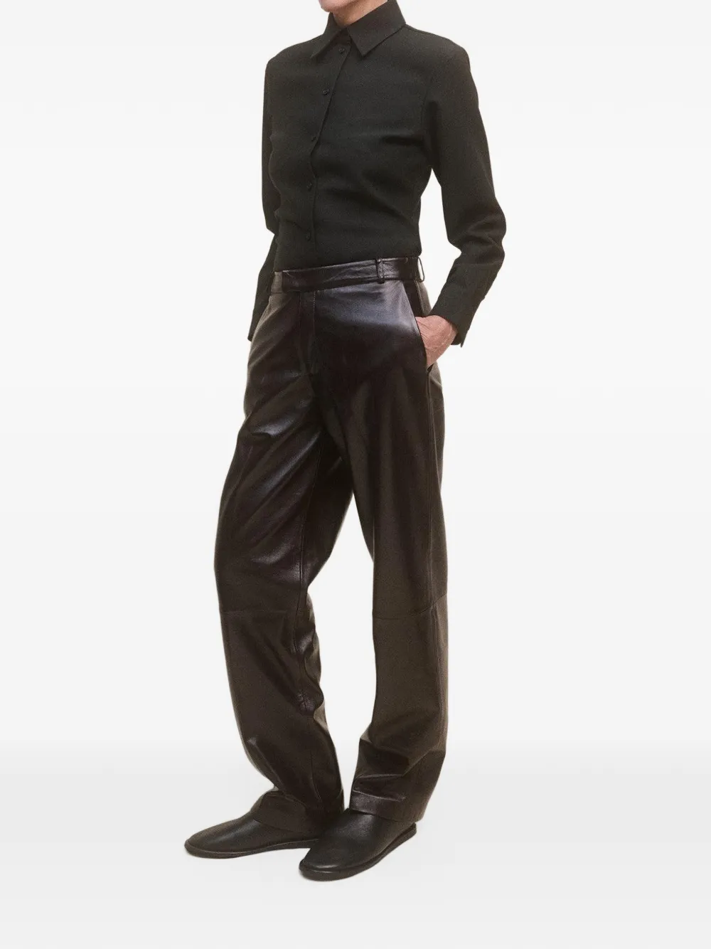 Arma River leren broek Bruin