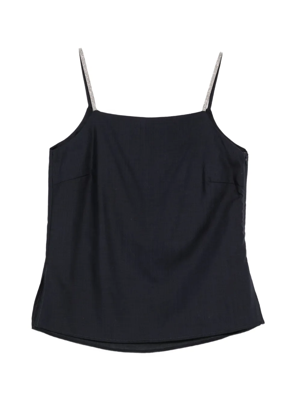 Peserico crystal-embellished virgin wool top - Blu