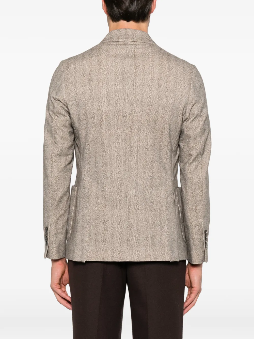 Circolo 1901 double-breasted herringbone blazer Beige