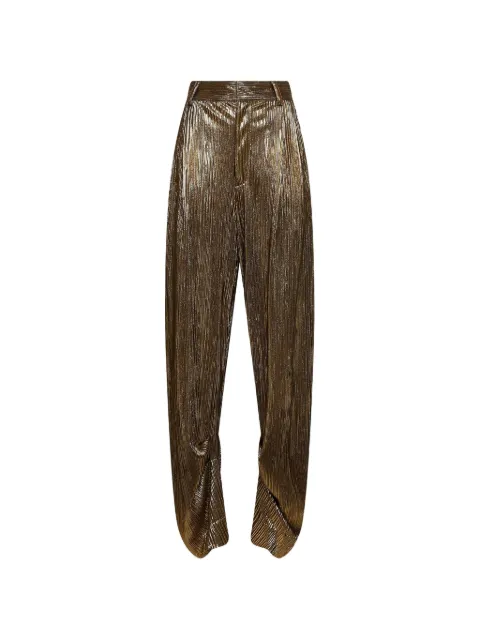 Amen laminated pleated trousers