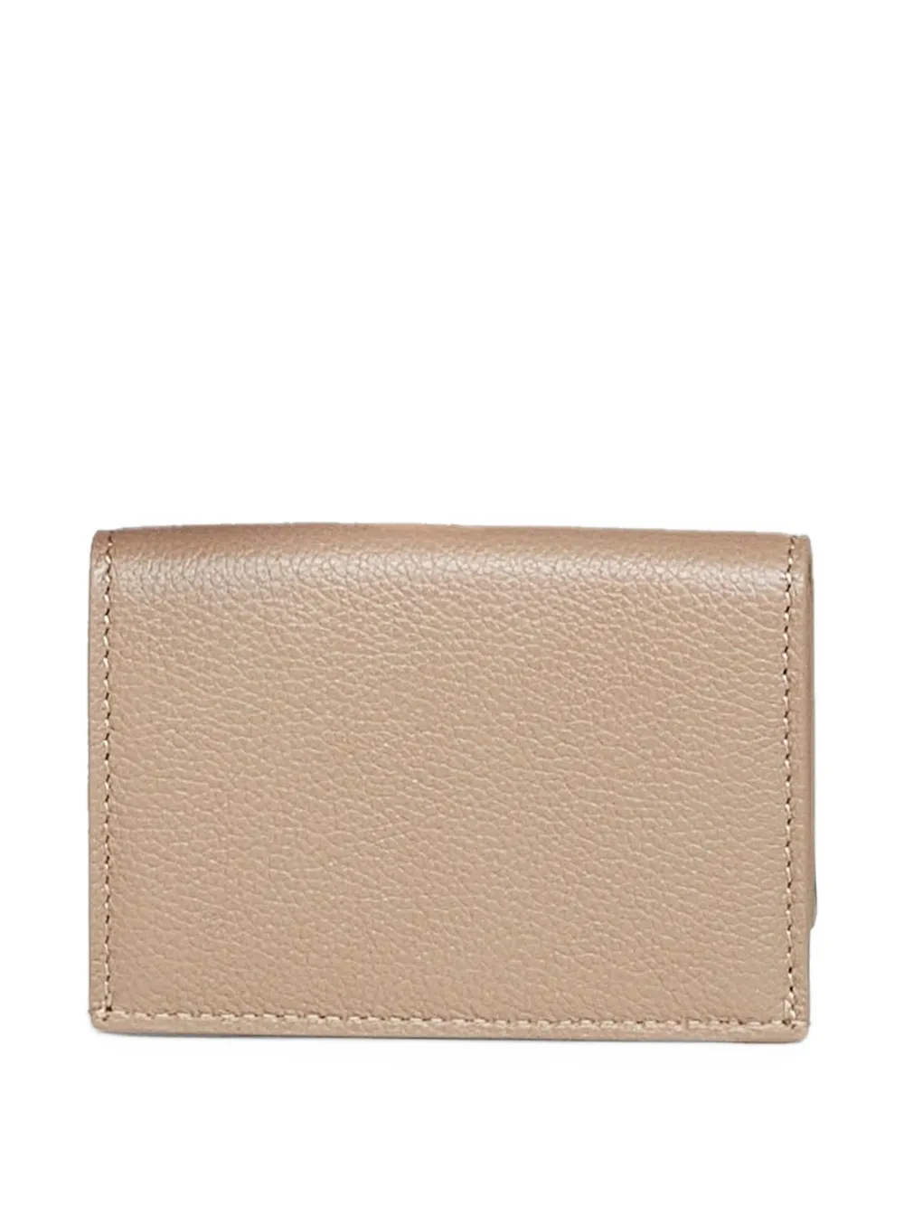 FENDI FF dove gray leather card holder Beige