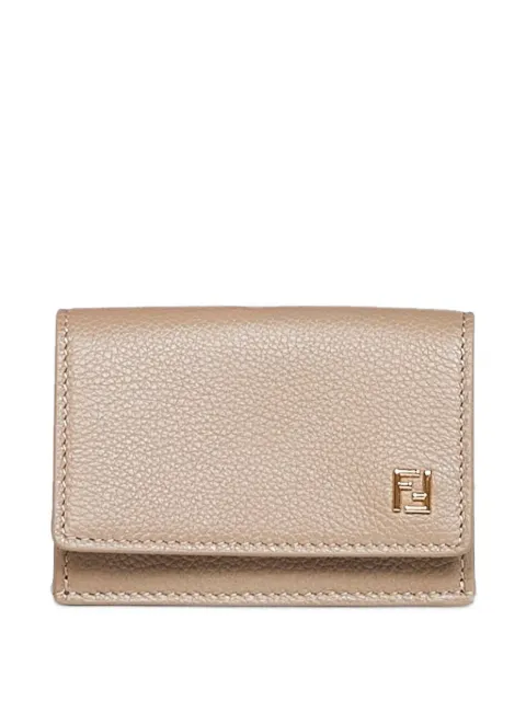 FENDI FF dove gray leather card holder