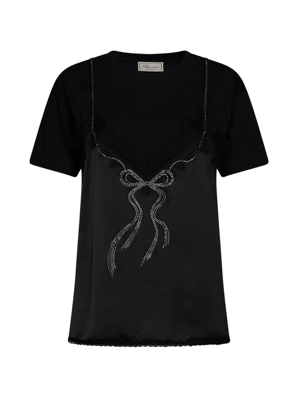 Blumarine rhinestone-embellished T-shirt Zwart