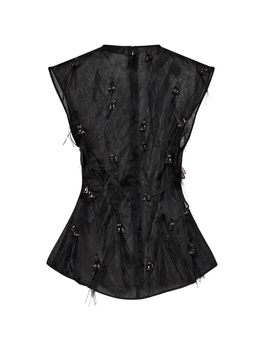 Giuseppe Di Morabito bead-embellished pleated top Zwart