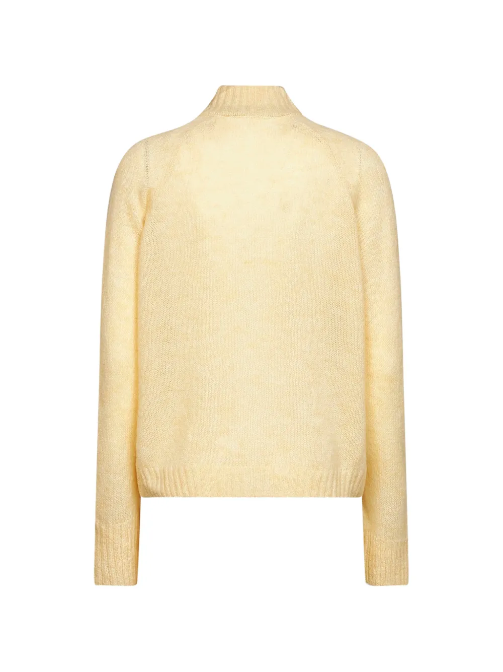 Blanca Vita ribbed high-collar cardigan Geel