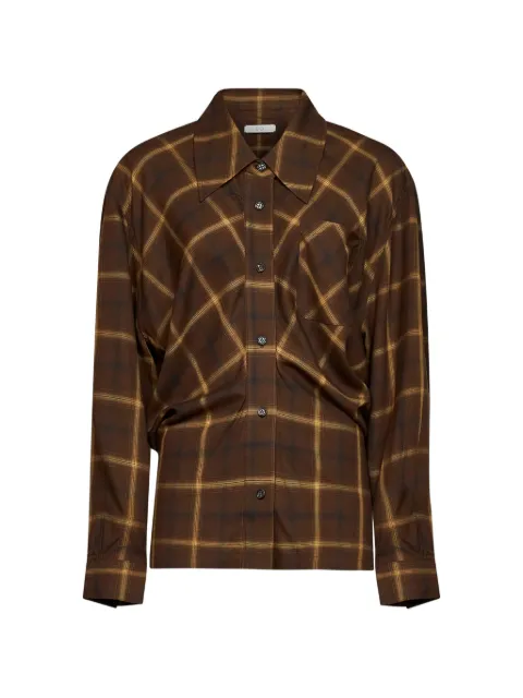 Co plaid draped shirt