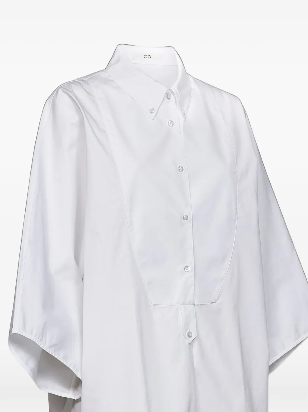Co bib-detail batwing-sleeve shirt Wit