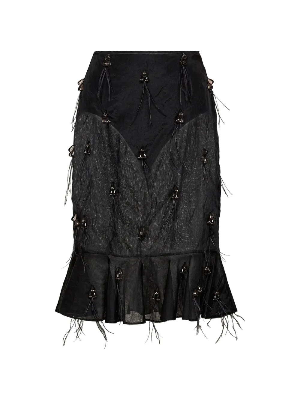 Giuseppe Di Morabito bead-embellished midi skirt Zwart