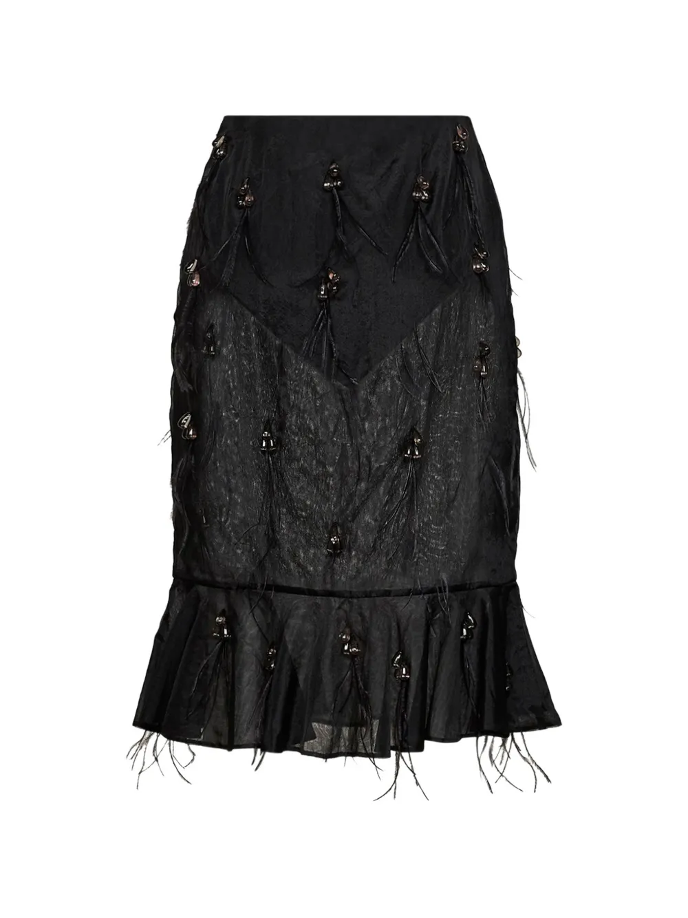 Giuseppe Di Morabito bead-embellished midi skirt Zwart