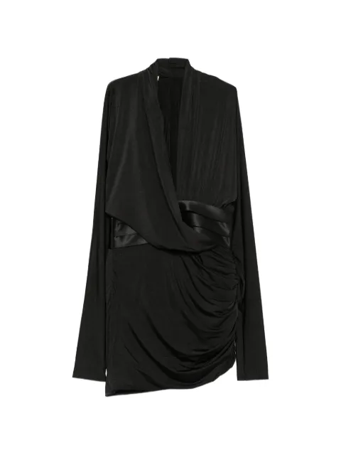 THE ANDAMANE ruched wrap mini dress
