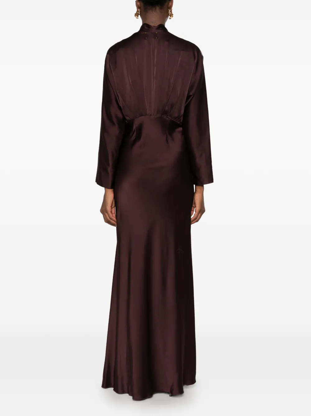 Forte V-neck maxi dress Bruin