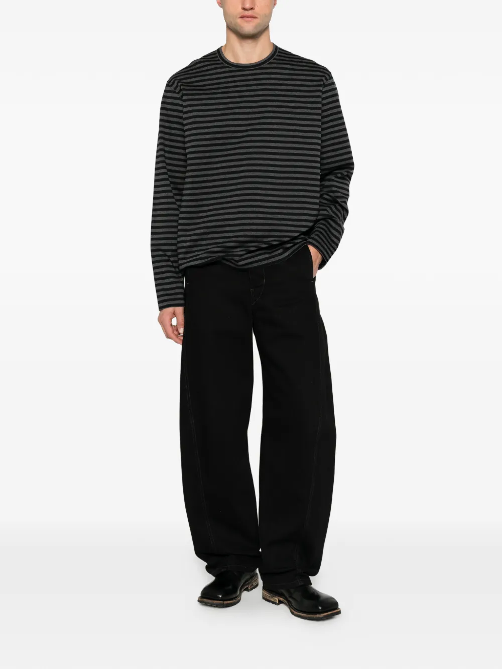 Junya Watanabe MAN x Comme des Garçons striped long-sleeve T-shirt - Schwarz