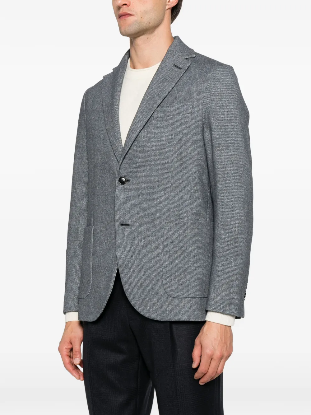 Circolo 1901 herringbone-pattern single-breasted blazer Blauw