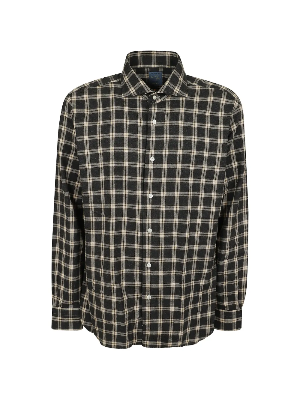 Barba check-print long-sleeve shirt - Schwarz