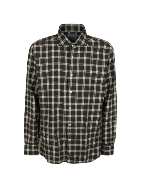 Barba check-print long-sleeve shirt