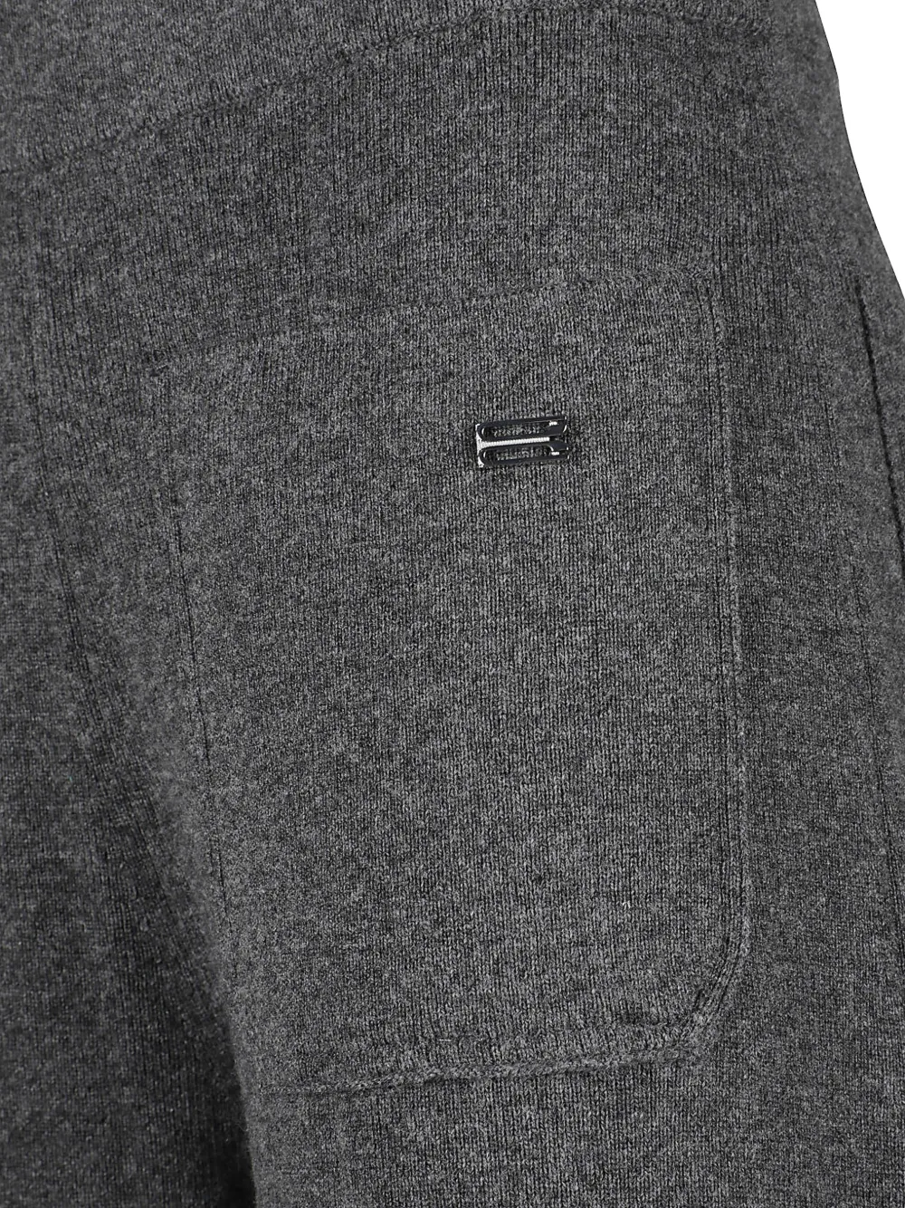 Victoria Beckham Alina broek met wijde pijpen en logoplakkaat Grijs