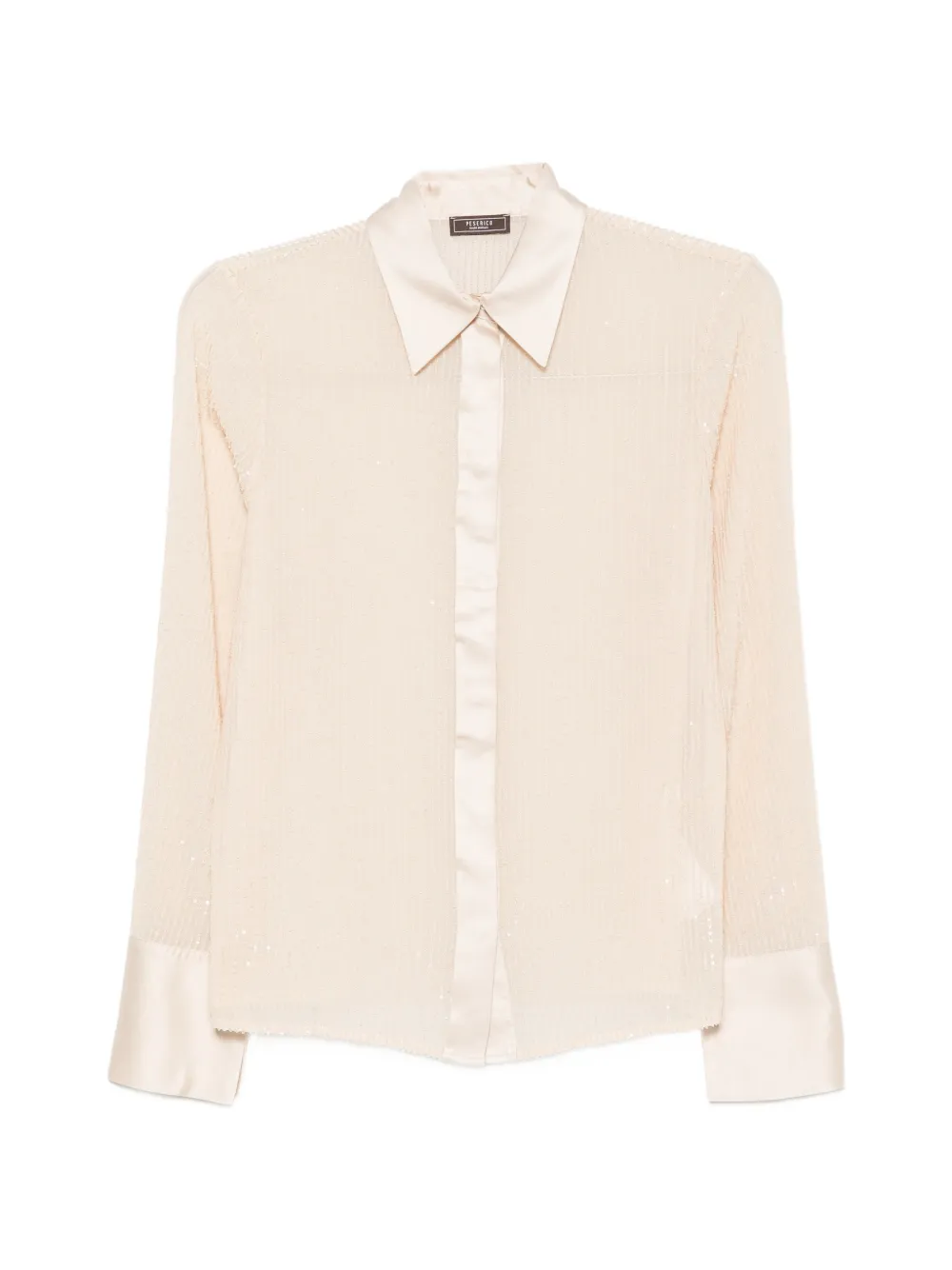 Peserico sequin-embellished striped shirt Beige