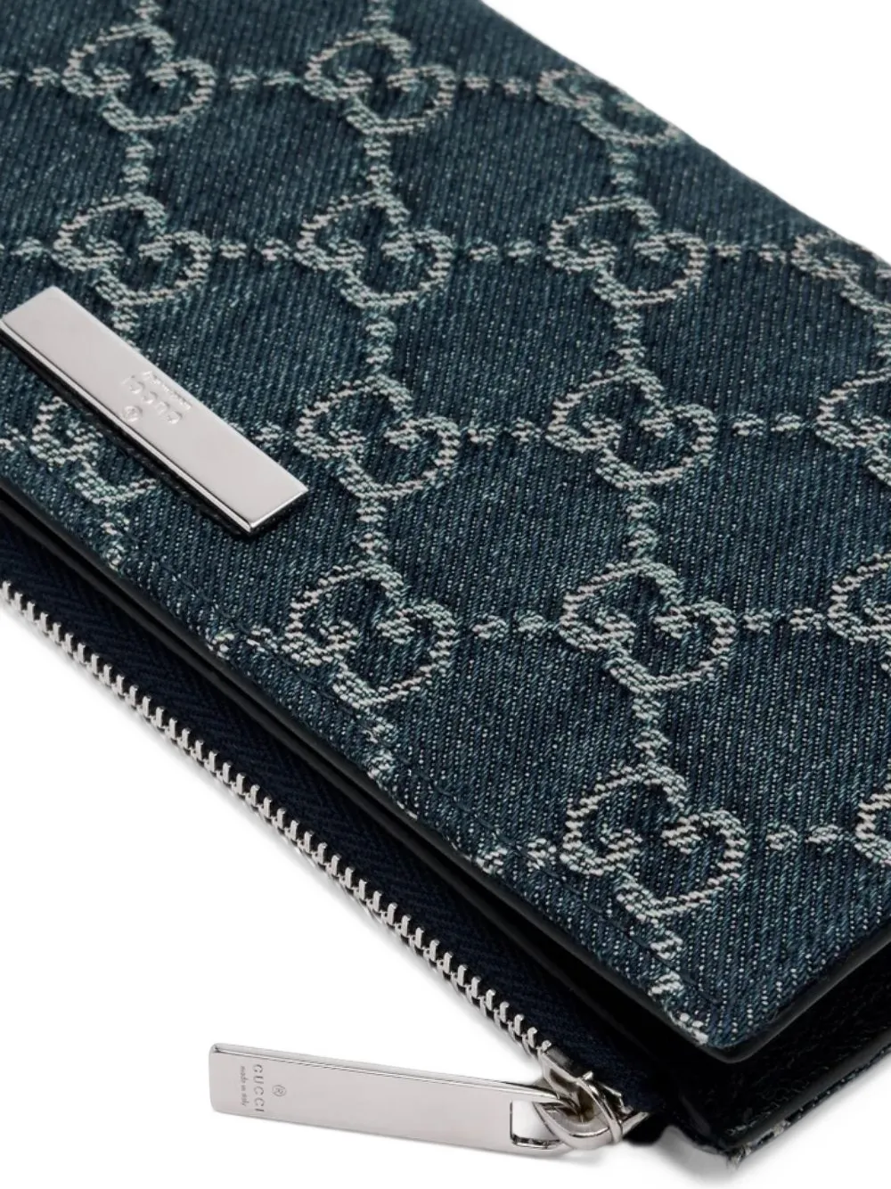 Gucci long wallet with plaque Blauw