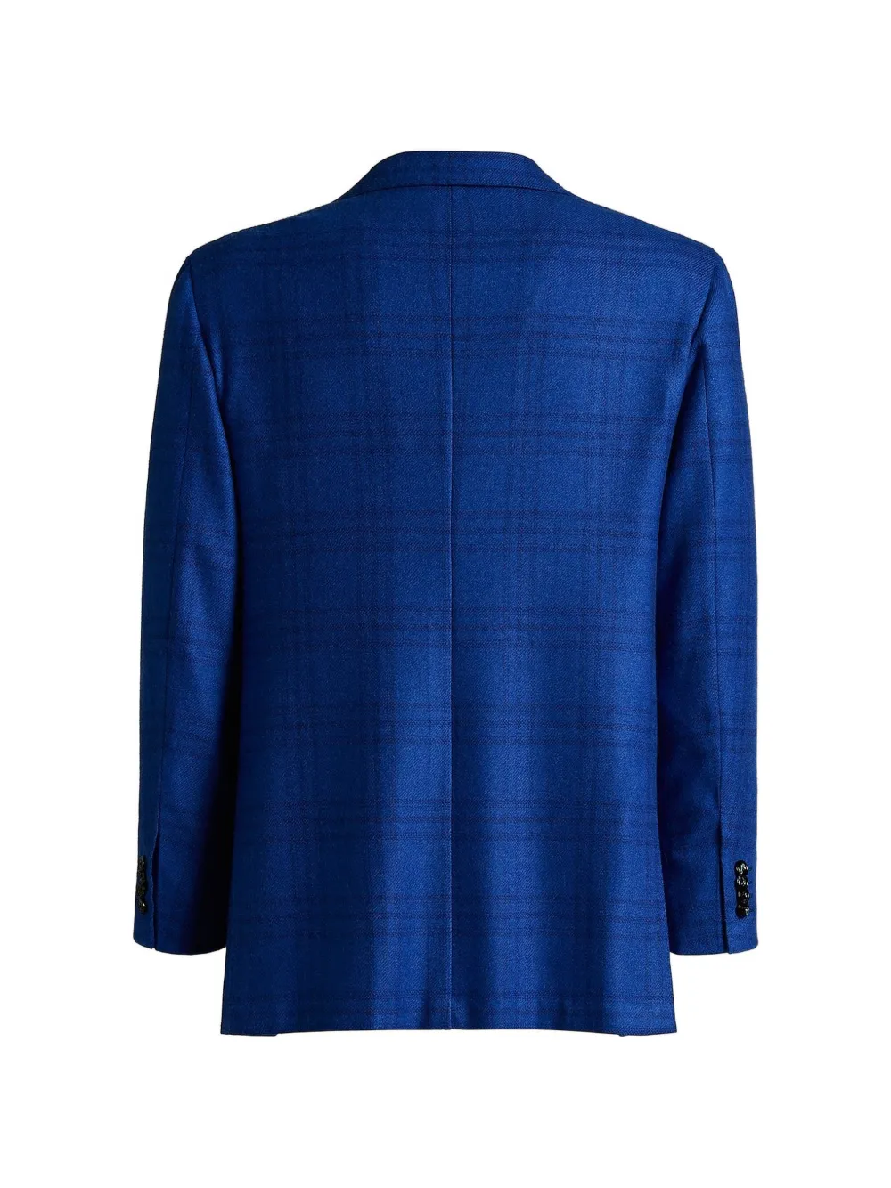 Kiton checked cashmere blazer Blauw