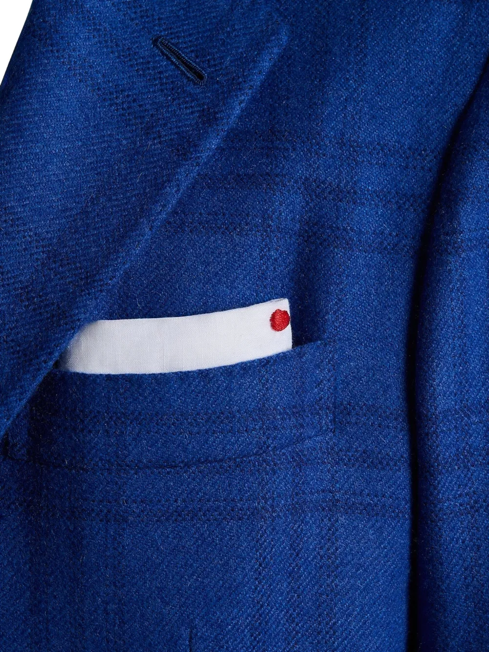 Kiton checked cashmere blazer Blauw
