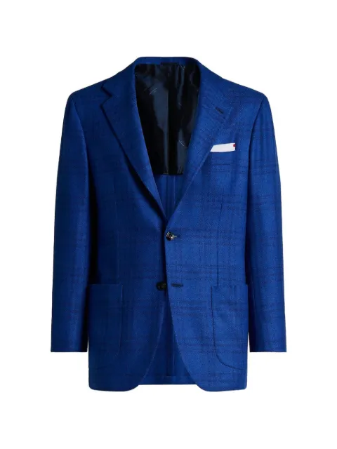 Kiton checked cashmere blazer