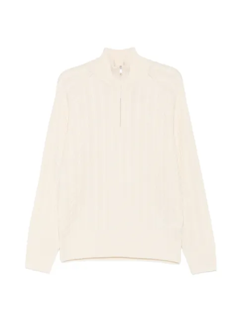 BOSS cable-knit quarter-zip sweater